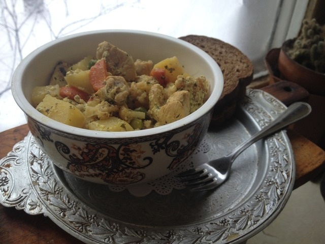 Сливочное рагу с курицей