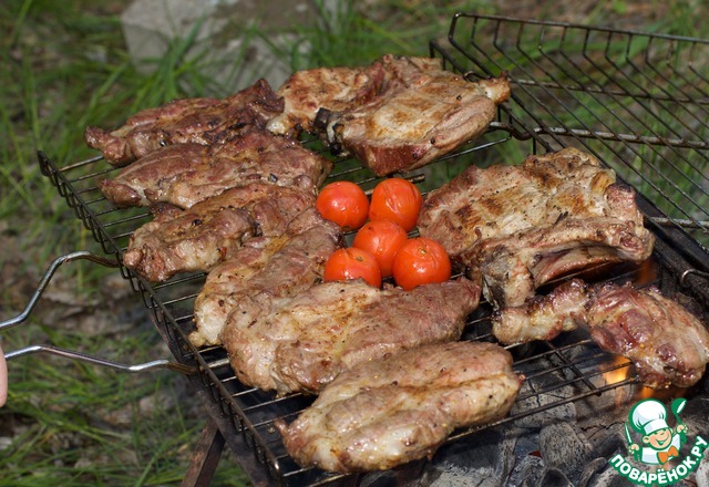 Smoked pork steak picnic