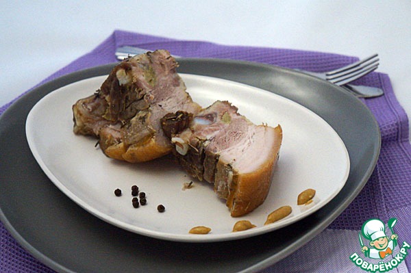 The pork ribs baked in beer