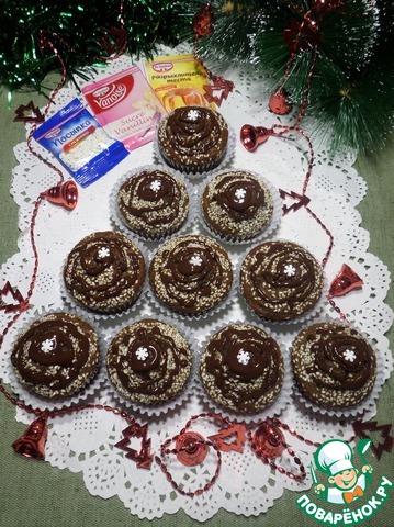 Шоколадные кексы с кунжутом