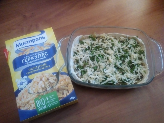 Киш с лесными грибами и геркулесом