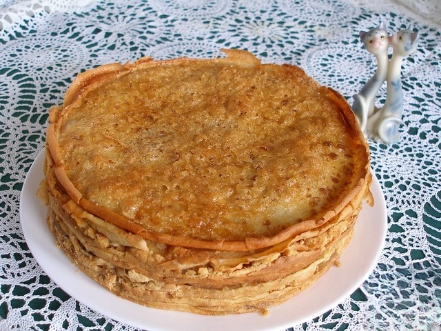 Блинный торт с яблочной начинкой