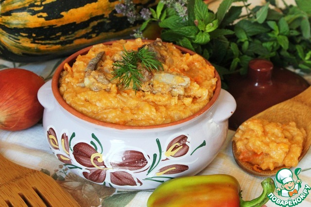 Porridge ribs from cabbage and cereals