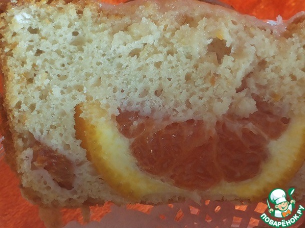 Кекс с красными апельсинами и глазурью