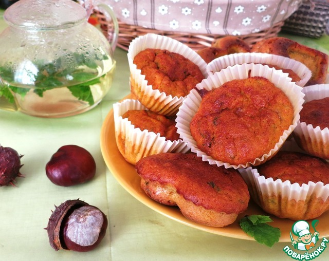 Морковные маффины с бананом и мятой