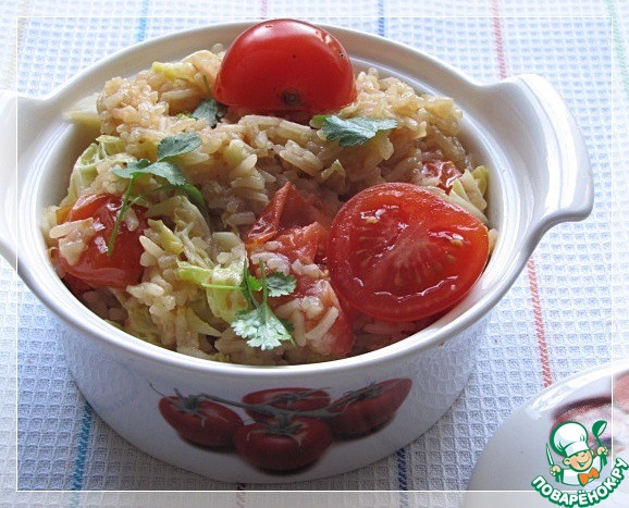 Vegetable risotto with Savoy cabbage