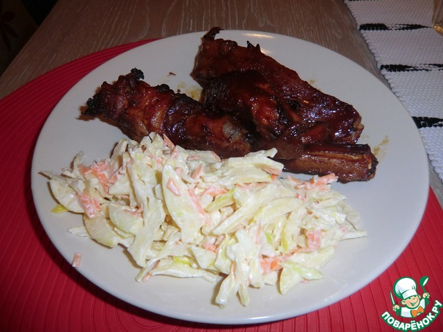 Ribs in honey marinade with collo