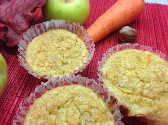 Apple-carrot muffins