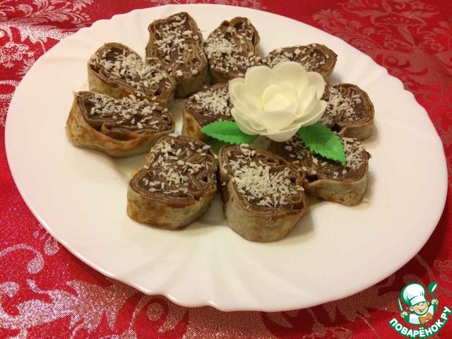 Thin yeast pancakes with coconut milk