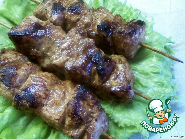 Homemade Turkey kebab in tomato marinade