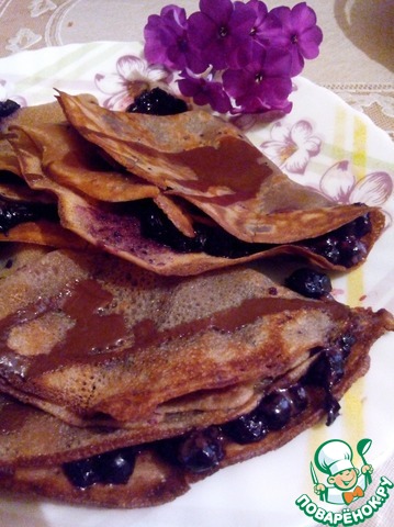 Chocolate blueberry pancakes