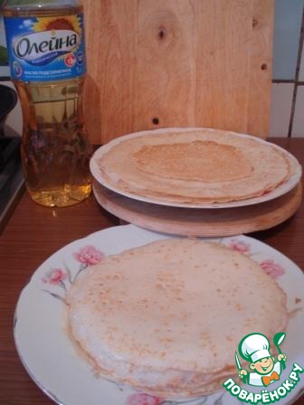 Crepes in chicken broth