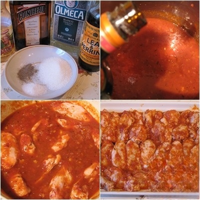 Spicy chicken wings with tequila