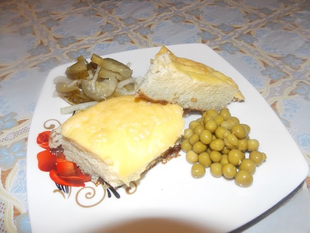 Scrambled eggs with beans