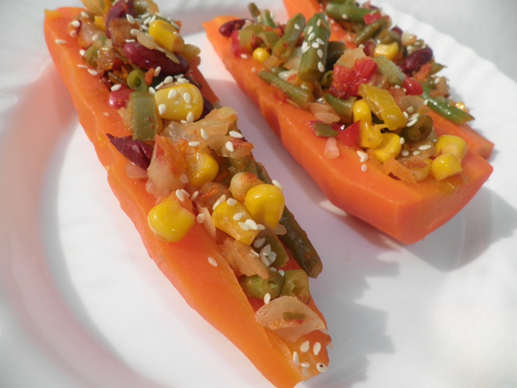 Carrots, stuffed vegetables