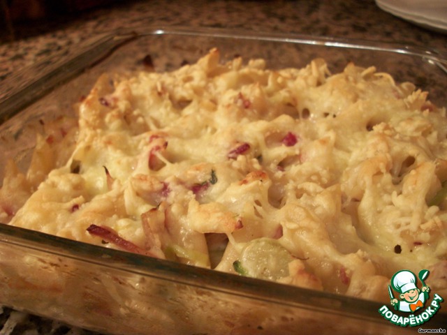 Pasta baked with fennel