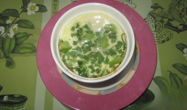 Omelet with broccoli in the oven 