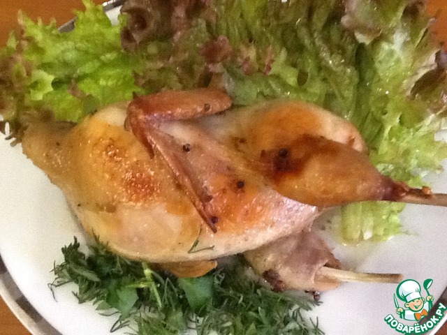 Quail in a soy-mustard marinade