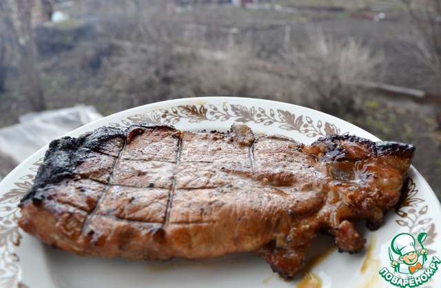 Spicy pork loin on the grill