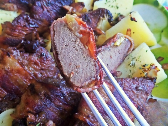 The liver, baked in bacon