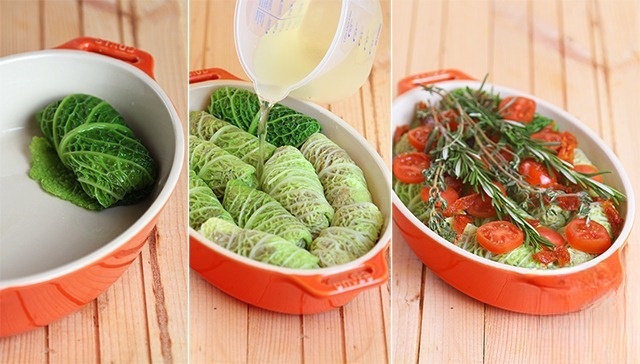 Cabbage rolls with meat and lentils