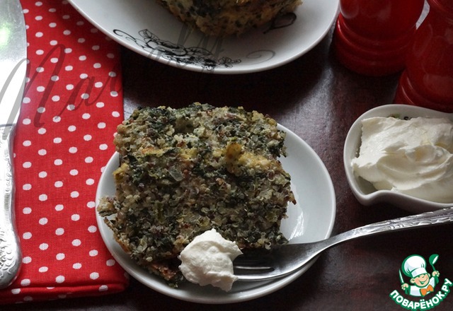 Casserole of quinoa with spinach