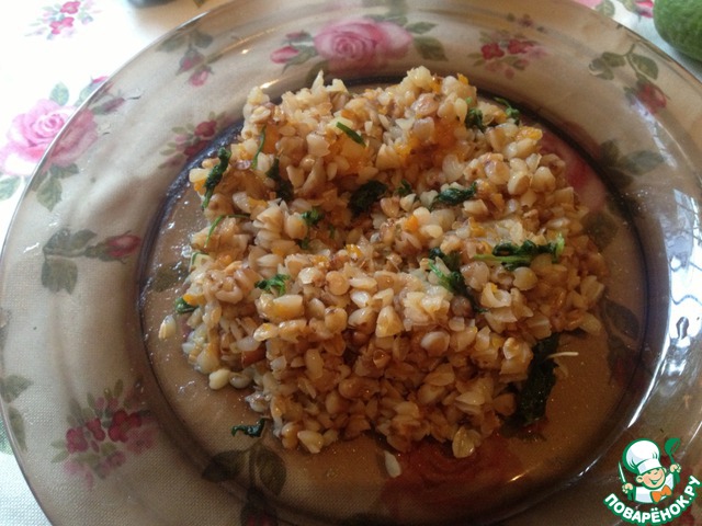 A side dish of steamed buckwheat