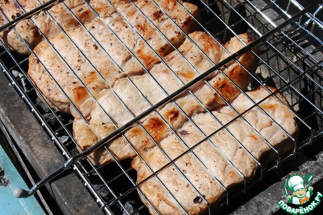 Skewers of pork loin