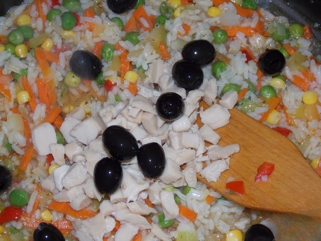 Vegetables with squid 