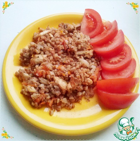 Buckwheat with succulent chicken in the oven