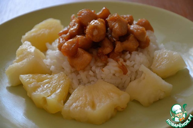 Sweet chicken with pineapple)))