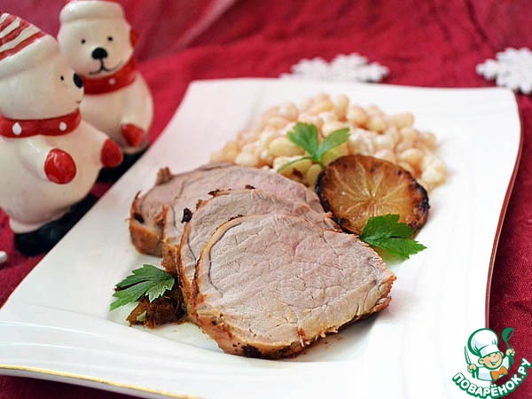 Pork tenderloin, baked in a key lime marinade
