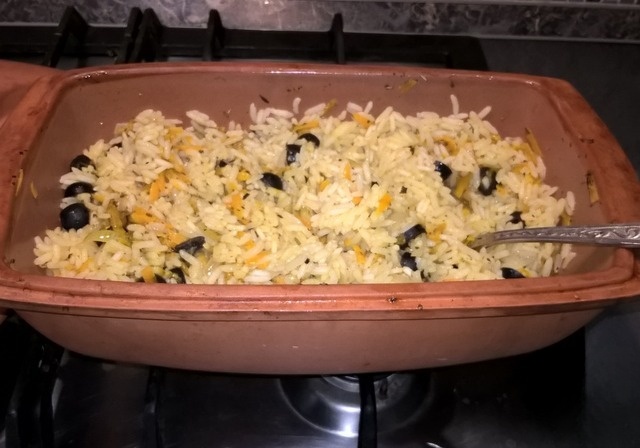 Rice baked with olives
