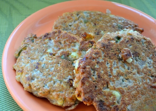 Rye pancakes with zucchini and multislice