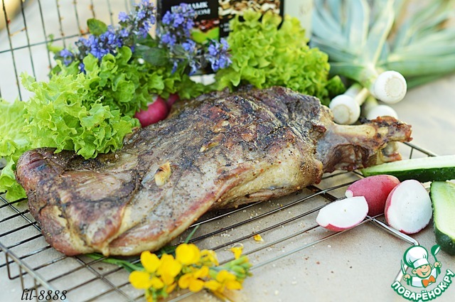 Leg of lamb on the grill