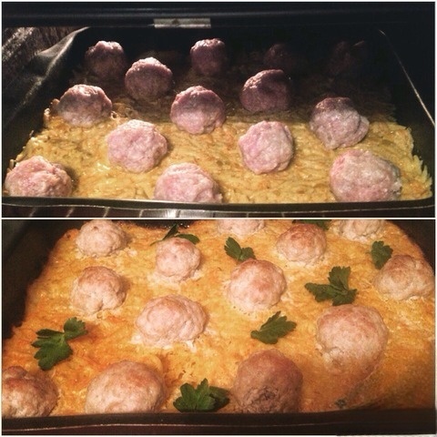 Тефетели в запеканке