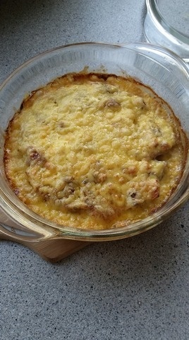 Мясо с грибами и картошкой в заливке