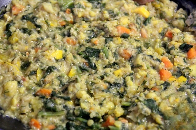 Porridge of lentils with vegetables. Option children's menu