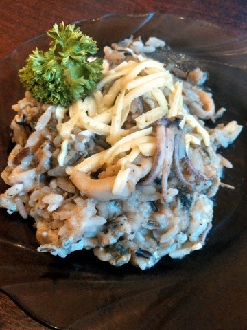 Diet risotto with seafood