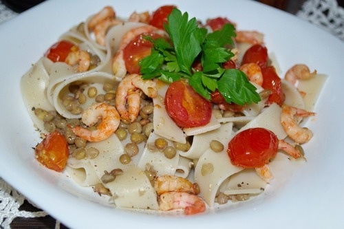 Pasta with lentils