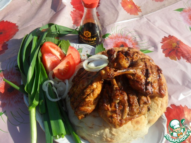 Chicken thighs in soy marinade