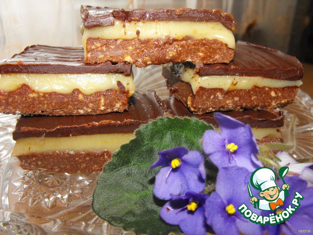 Cakes with butter toffee and chocolate