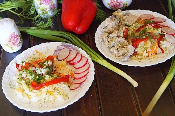 Рис, запеченный с овощами