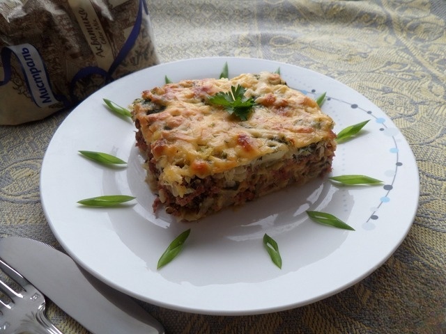 Cabbage casserole with rice