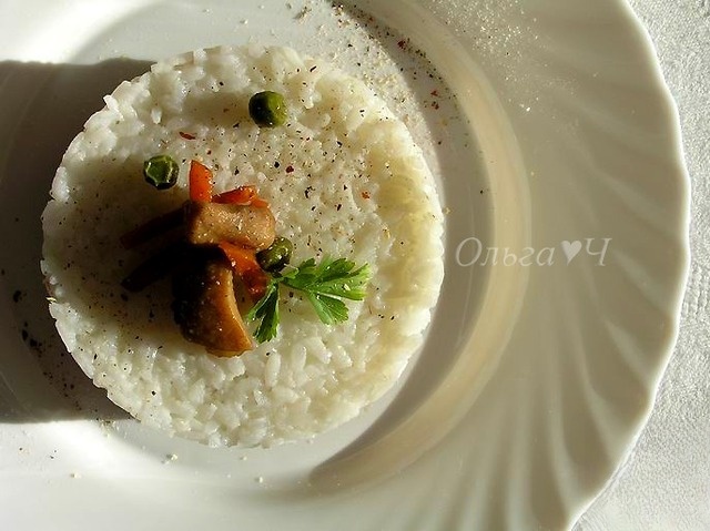 Соте из курицы с овощами и рисом