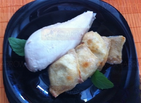 Луковые равиоли, запеченные с куриной грудкой