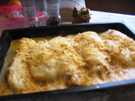 Chicken under a fur coat