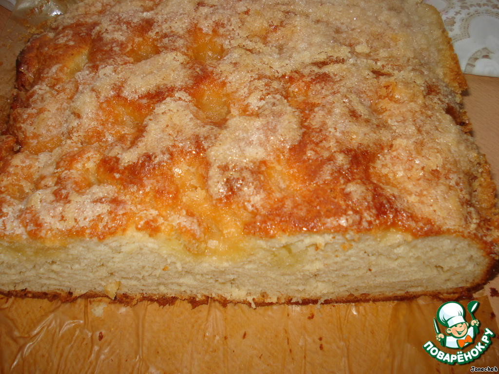 Cottage cheese-a yeast cake 