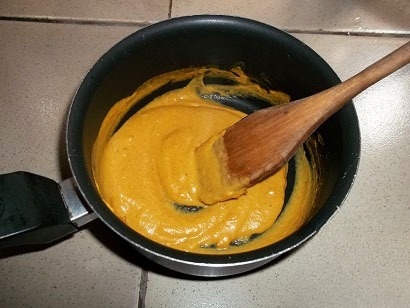 Carrot-mashed potatoes with mushrooms