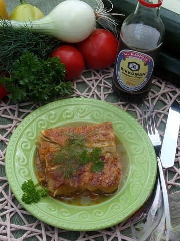 Squash casserole with meat and vegetables